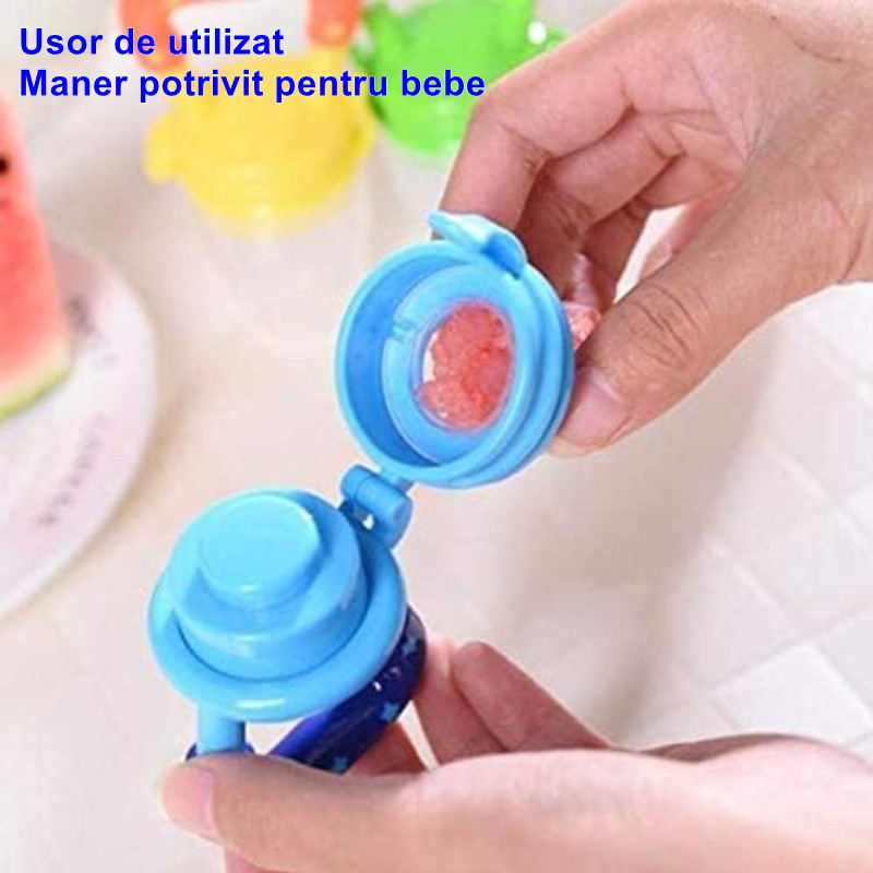 Suzeta pentru diversificarea alimentatiei/dentitie , potrivit pentru fructe si piure proaspat, Albastru, fara BPA - imagine 2