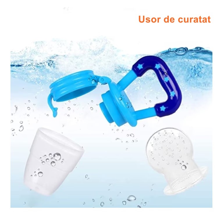 Suzeta pentru diversificarea alimentatiei/dentitie , potrivit pentru fructe si piure proaspat, Albastru, fara BPA - imagine 3