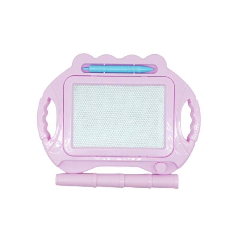 Tabla Magnetica pentru desen , Pix, forma dreptunghi, dimensiuni 23x17 cm, Dezvolta Creativitatea, cu picioare suport, Roz Pal