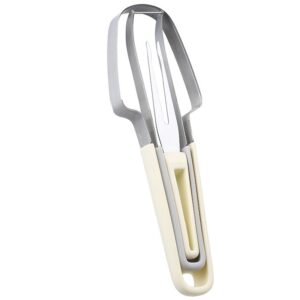 Taietor Decojitor pentru Pepene, , pentru Legume si Fructe, Multifunctional, Set din 3 Parti, Otel Inoxidabil si Plastic PP, 22.5 x 7 cm Galben