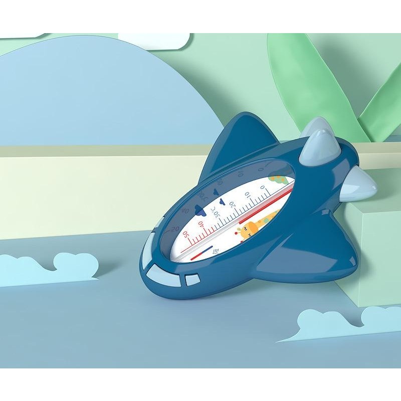 Termometru pentru Baie, , Plutitor, Rezistent la apa, Multifunctional, Model Avion, 11x10x4 cm, Albastru - imagine 2