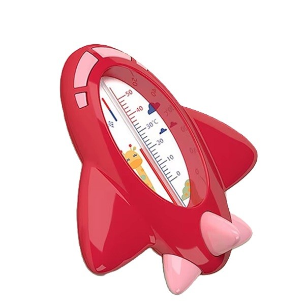Termometru pentru Baie, , Plutitor, Rezistent la apa, Multifunctional, Model Avion, 11x10x4 cm, Rosu