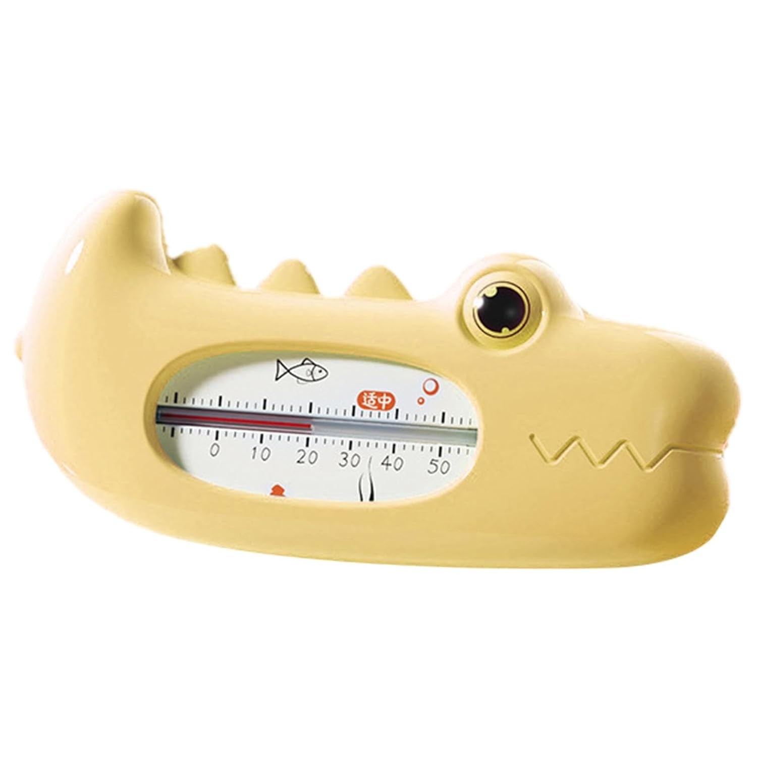 Termometru pentru Baie, , Plutitor, Rezistent la apa, Multifunctional, Model Crocodil, 2.7x6.5x3.7 cm, Galben