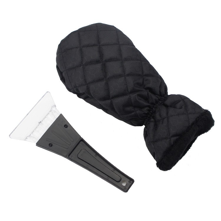 Set Manusa si Racleta pentru Zapada, , Impermeabila, Izolatie de Bumbac, 31 x 15 cm, Negru