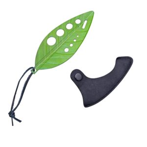 Tocator manual pentru ierburi , instrument de curatat frunze, tocator, margini ascutie, 9 gauri de diferite dimensiuni, multifunctional, material otel inoxidabil, rezistent la rugina, 14 x 5.5 cm, verde