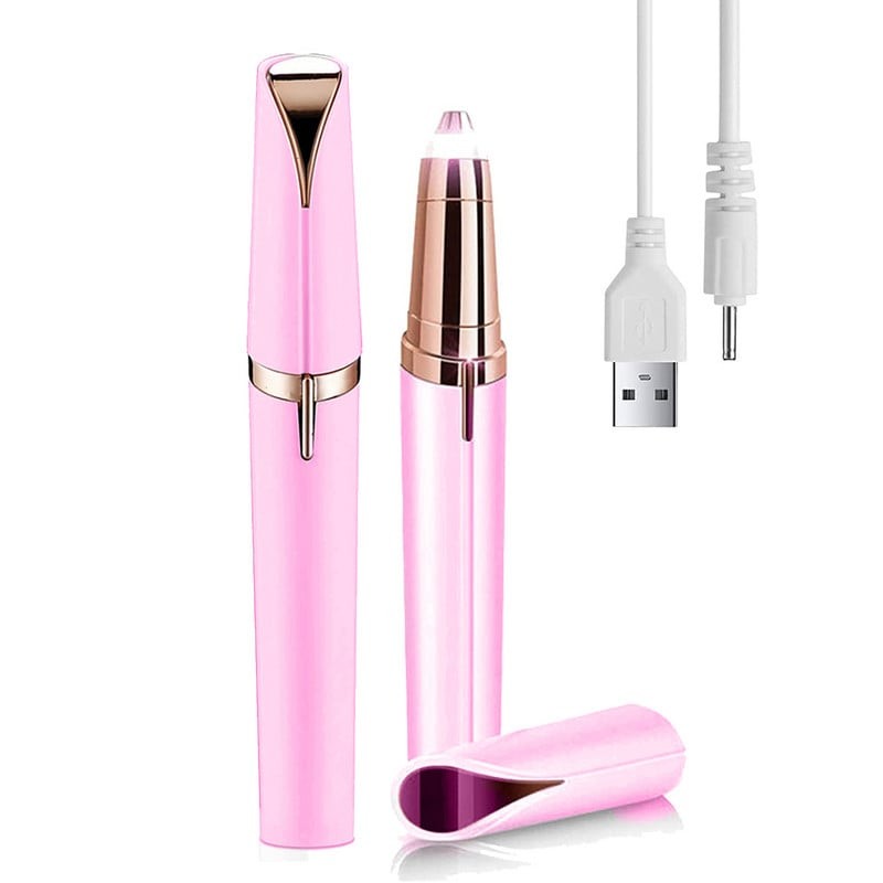 Trimmer Facial, , pentru Sprancene, Incarcare USB, 1.5 x 13 cm, din ABS, Roz - imagine 2