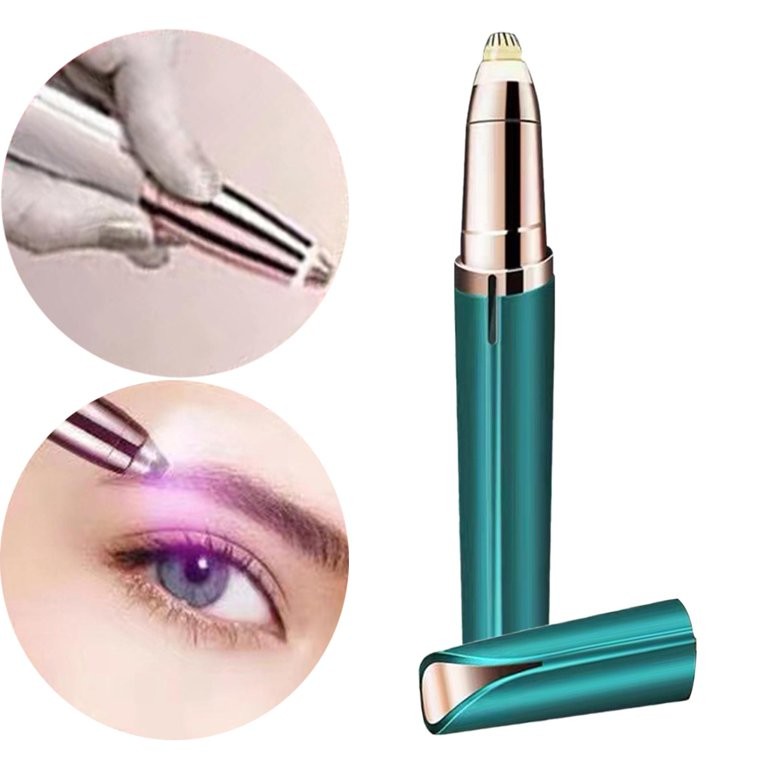 Trimmer Facial, , pentru Sprancene, Incarcare USB, 1.5 x 13 cm, din ABS, Verde - imagine 2