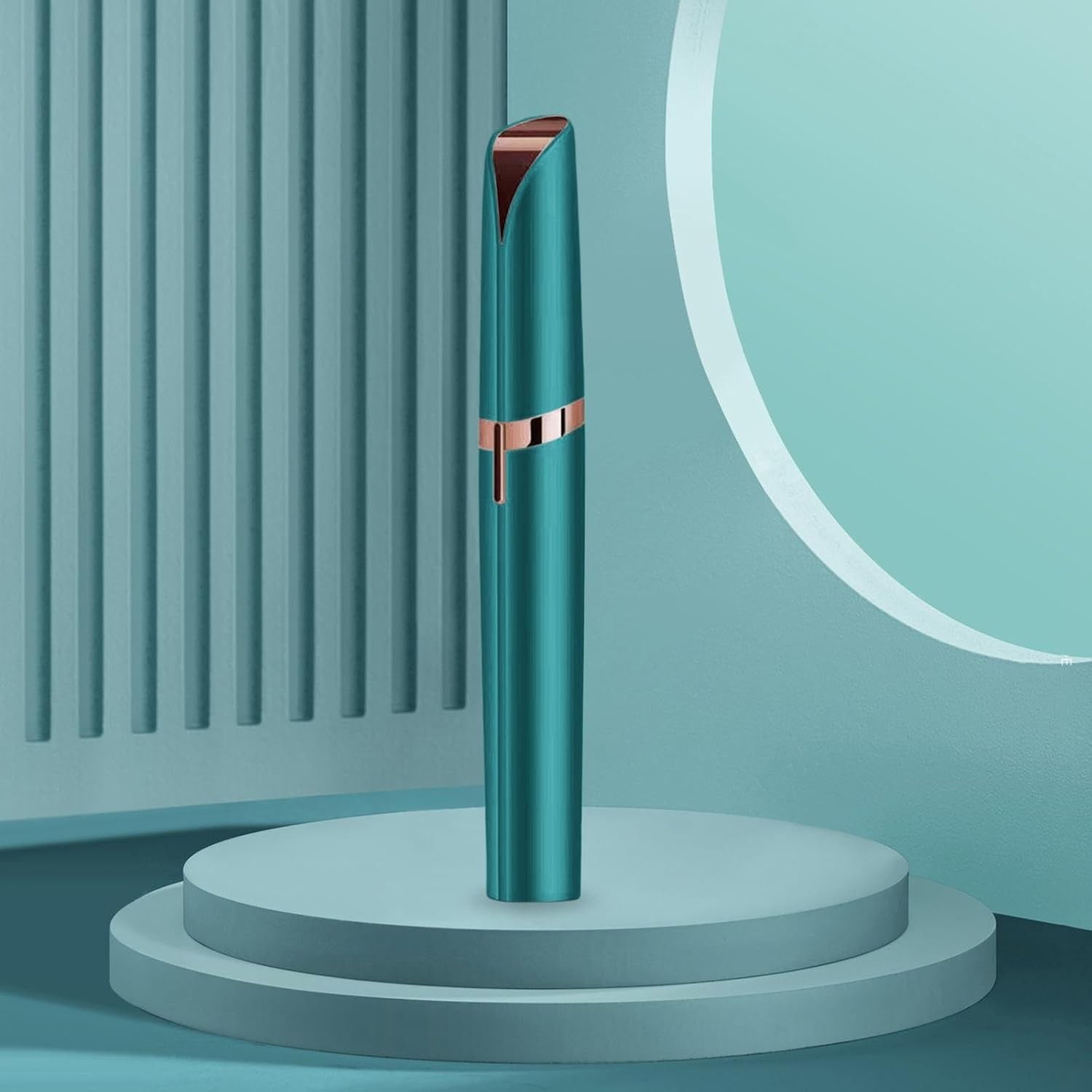 Trimmer Facial, , pentru Sprancene, Incarcare USB, 1.5 x 13 cm, din ABS, Verde - imagine 4