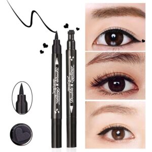 Tus Lichid pentru Ochi, , 2 Capete, Eyeliner si Stampila Inima, Pentru Ochi si Corp, 50 g, Rezistent la Apa, 12.7 x 3 cm, Negru