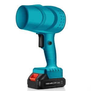 Suflanta de Aer Multifunctionala Portabila, , Incarcare Auto, pentru Gratar, Masina, Indepartare Frunze si Praf, 1500 mAh, Viteta de Rotatie 25000 RPM, 2 Baterii de Li si Incarcator, Albastru