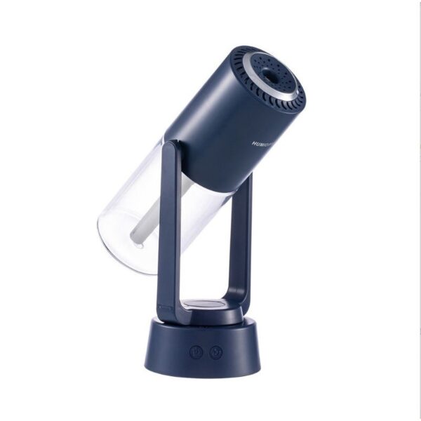 Umidificator si Purificator aer ultrasonic portabil, rezervor 200ml, cu ioni negativi, LED 7 culori, rotatie 360 grade, Albastru - imagine 2
