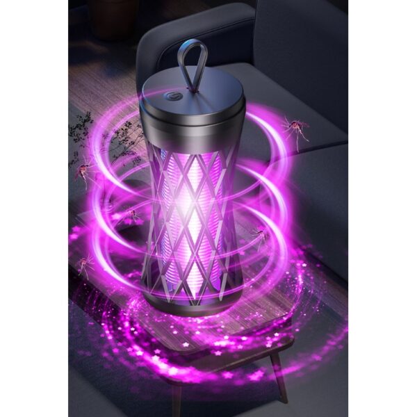 Lampa Anti-Insecte, , Lumina UV, Electrica, Incarcare USB, 5V, 1A, Silentioasa, 12 x 6 m, Negru - imagine 3