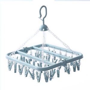 Uscator de rufe , 32 de cleme, Plastic, Pliabil, rotire 360 grade, 32x32 cm, Albastru