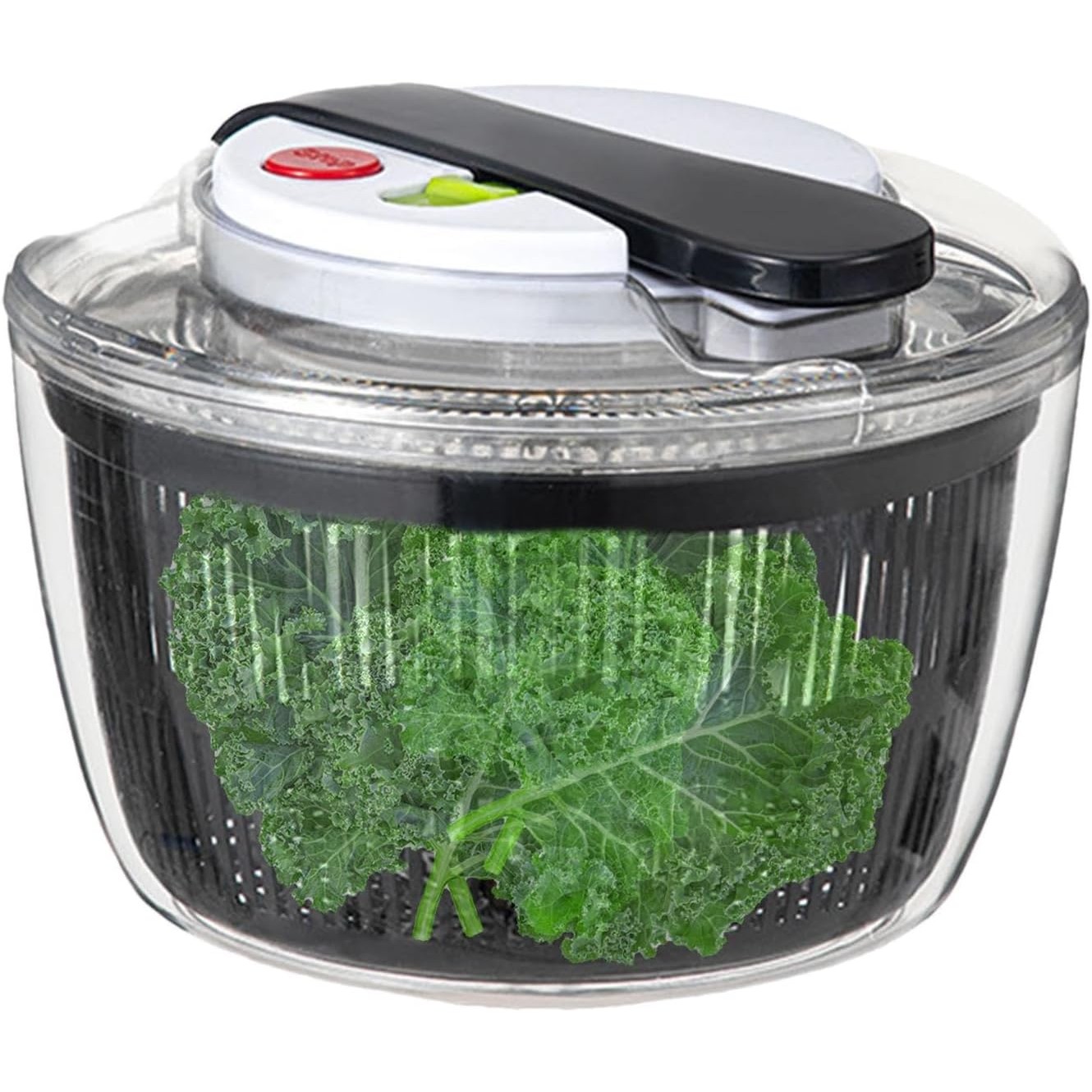 Uscator Manual pentru Salata si Verdeturi, , Plastic, 16x15x21 cm, Capacitate 3L, Negru - imagine 2