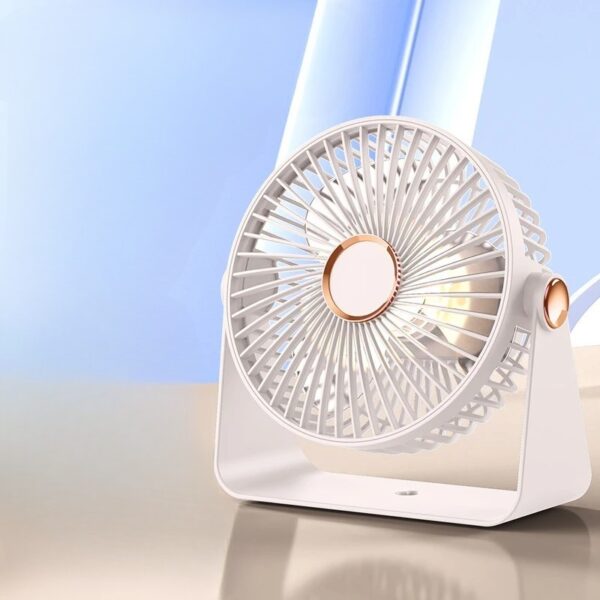 Ventilator 2in1, , de Masa/de Perete, Incarcare USB, 3.7 V, 4.5 W, 1200 mAh, 17.5 x 17 x 7.6 cm, Alb - imagine 2