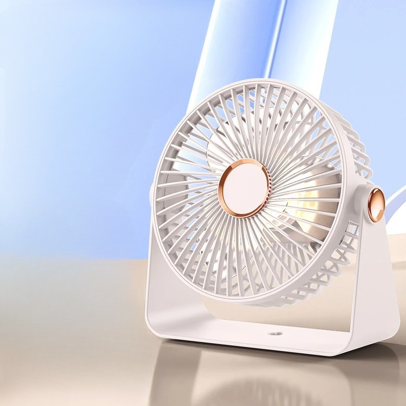 Ventilator 2in1, , de Masa/de Perete, Incarcare USB, 3.7 V, 4.5 W, 1200 mAh, 17.5 x 17 x 7.6 cm, Alb - imagine 2