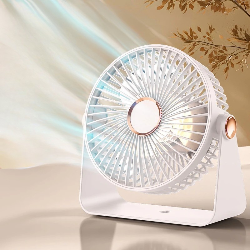 Ventilator 2in1, , de Masa/de Perete, Incarcare USB, 3.7 V, 4.5 W, 1200 mAh, 17.5 x 17 x 7.6 cm, Alb - imagine 3
