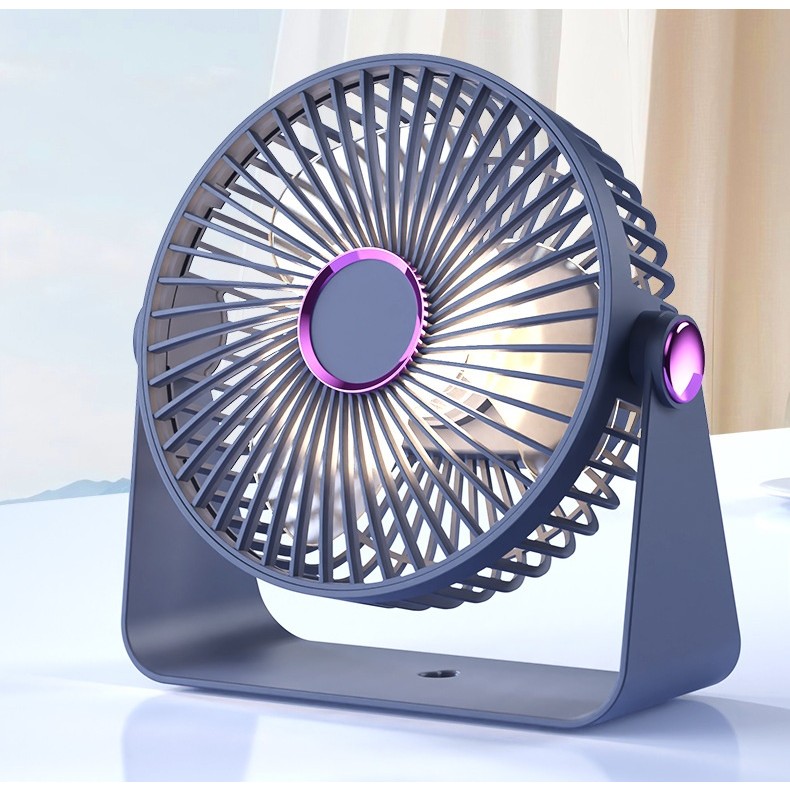 Ventilator 2in1, , de Masa/de Perete, Incarcare USB, 3.7 V, 4.5 W, 1200 mAh, 17.5 x 17 x 7.6 cm, Albastru Fumuriu - imagine 4