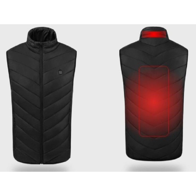 Vesta Inteligenta Incalzita, , Unisex, 2 Zone de Incalzire, Umplutura Bumbac, 3 Trepte de Temperatura, Incarcare USB, Negru, 100-110 kg, Marime M - imagine 2