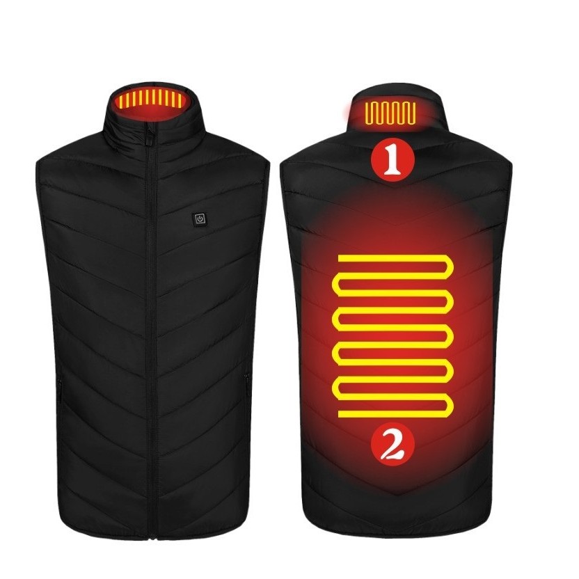 Vesta Inteligenta Incalzita, , Unisex, 2 Zone de Incalzire, Umplutura Bumbac, 3 Trepte de Temperatura, Incarcare USB, Negru, 58 - 65 kg, Marime XL - imagine 4