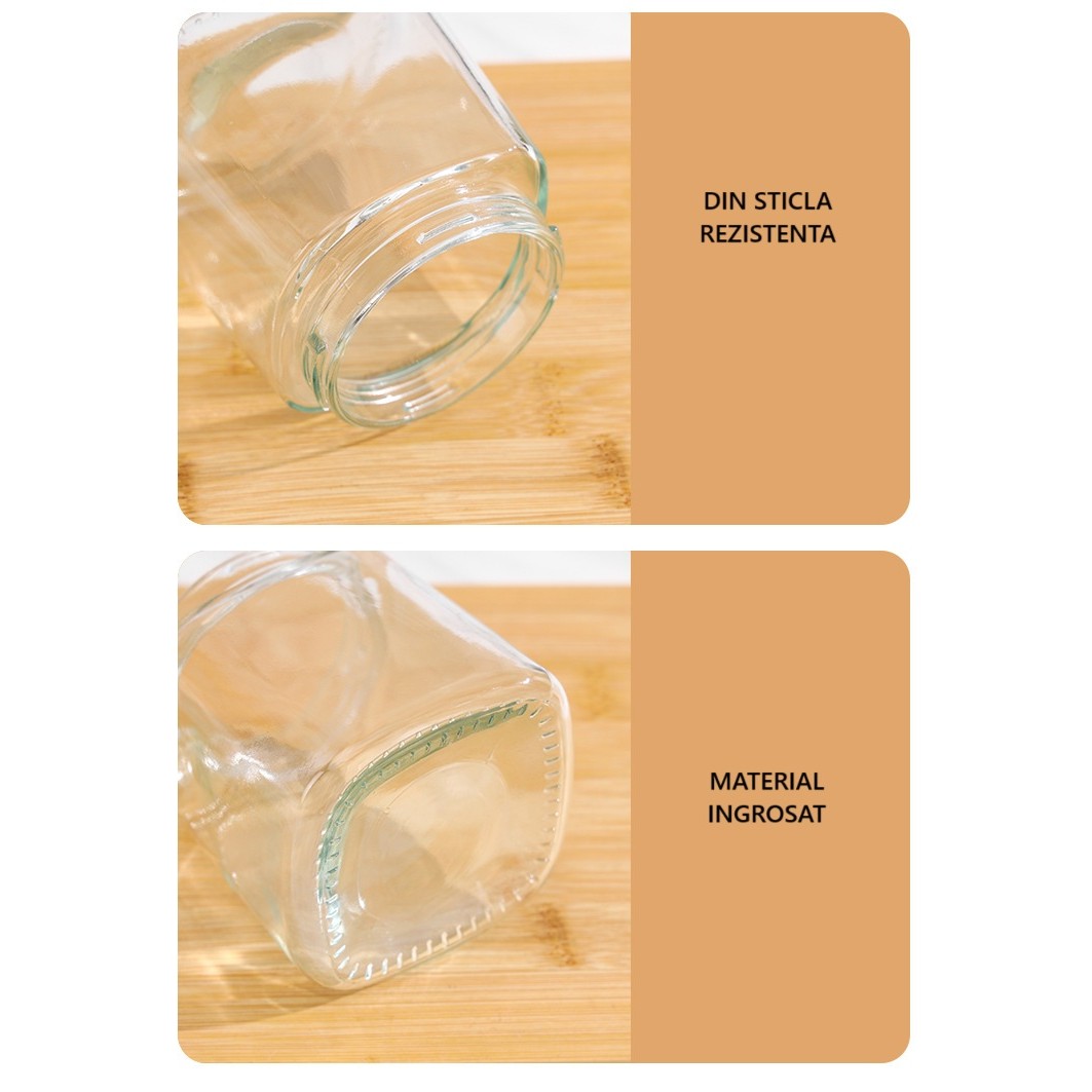Recipient Condimente, , din Stilca, 180 ml, cu Maner si Lingurita, 11.3 x 8.2 cm, Capac Ondulat, Verde - imagine 3