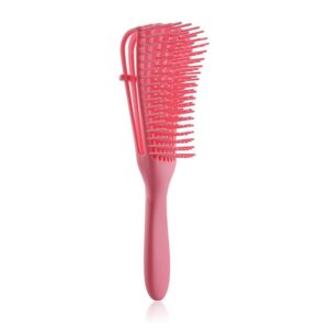 Perie Flexibila, , pentru Descurcat Par Cret/Umed si Uscat, 8 Brate Mobile, din TPE, 24.5 x 4.5 x 2 cm, Roz