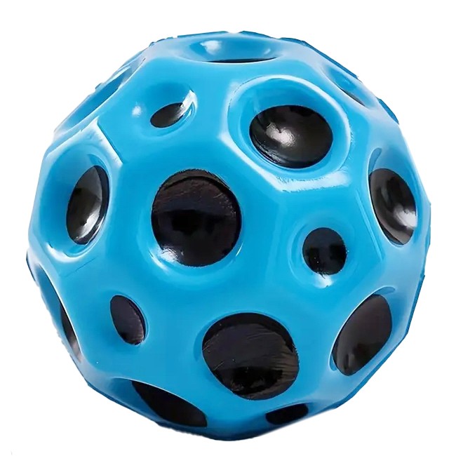 Minge Saltareata Hiperelastica, , Space Moon Ball foarte Elastica, Antistress pentru Copii, Diametru 66 mm, Albastru