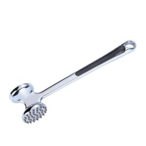 Ciocan pentru snitele si carne , din aliaj de zinc, maner antialunecare, doua capete, 22 cm, argintiu