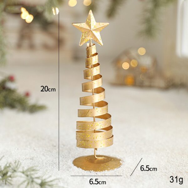 Brad de Craciun Ornament, Flippy, Decoratiune Brad micut din Metal, inaltime 20 x 6.5 x6.5 cm, Ornament de Craciun, Auriu - imagine 2