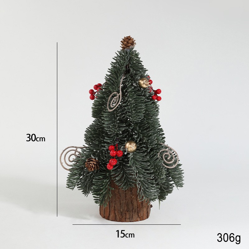Decoratiune Craciun pentru Masa, Flippy, Ornament de Decor Model Brad de Craciun de Dimensiuni Mici, pentru Birou si Interior, din Plastic 30 x 15 x 15 cm, Verde - imagine 2