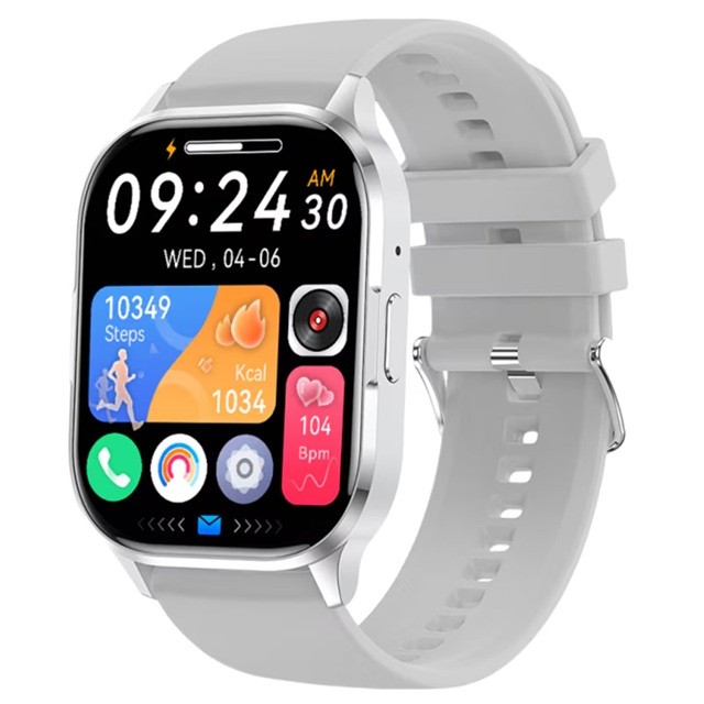 Ceas Smartwatch, Flippy, Editia H15, Apeluri Bluetooth, Afisaj 1.81 inch, Rezolutie 240 x 284, Puls, Siri, Baterie 180 mAh, Argintiu - imagine 3