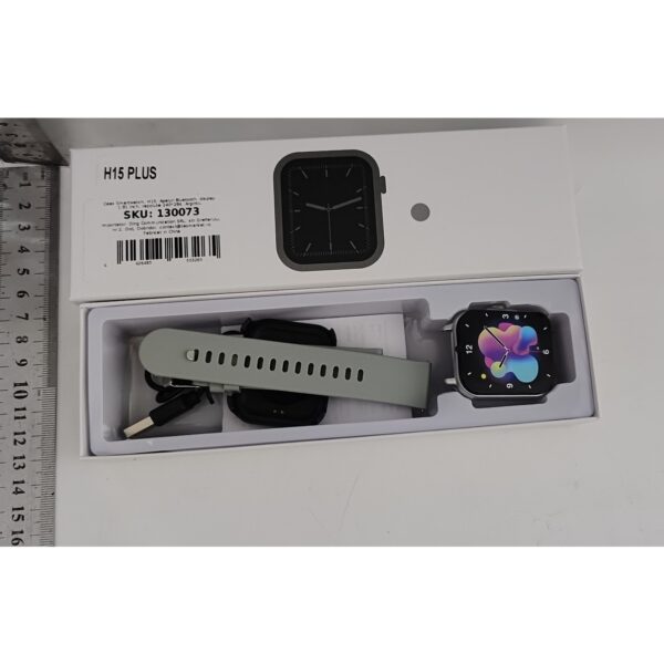 Ceas Smartwatch, Flippy, Editia H15, Apeluri Bluetooth, Afisaj 1.81 inch, Rezolutie 240 x 284, Puls, Siri, Baterie 180 mAh, Argintiu - imagine 4