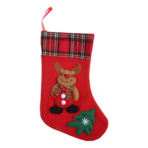 Ciorap Cadouri, culoare rosie, imprimeu ren, marimea 15x28 cm, Flippy