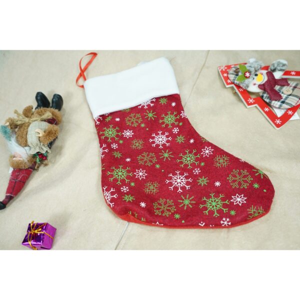 Ciorap Cadouri, culoare rosie,imprimeu sclipici -fulg, marimea 20x33cm, Flippy - imagine 2
