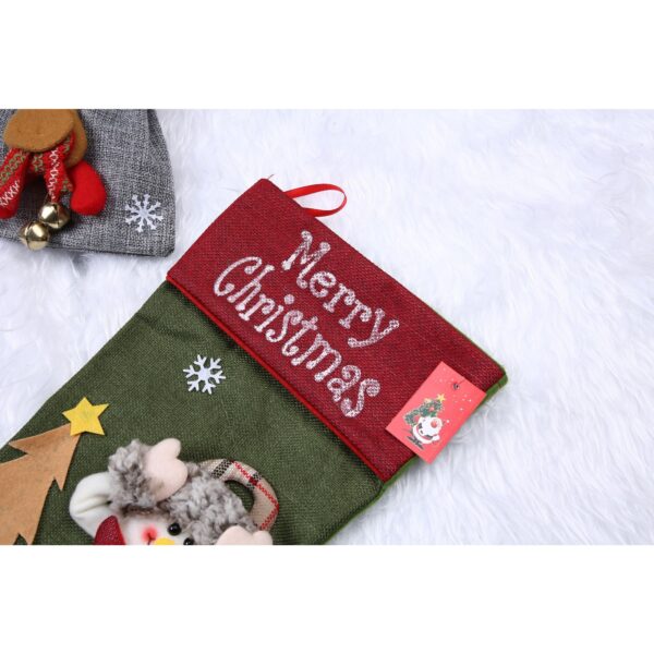 Ciorap Cadouri,Flippy,cu model elf,verde, marimea 20x40 cm, textil, interior - imagine 4
