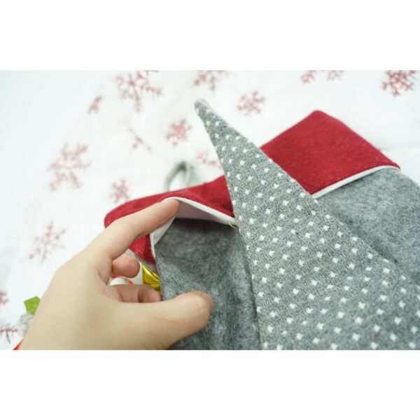 Ciorap Cadouri, Flippy,cu model Mos Craciun,gri, marimea 20x40 cm, textil, interior - imagine 4