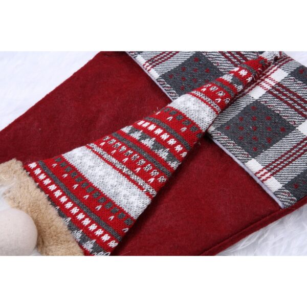Ciorap Cadouri,Flippy, cu model Mos Craciun, rosu, marimea 20x40 cm, textil, interior - imagine 3