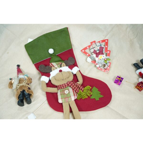 Ciorap Cadouri, Flippy,cu model ren, rosu, marimea 20x40 cm, textil, interior - imagine 2