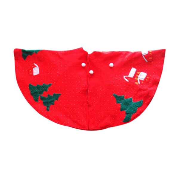 Covoras pentru bradul de Craciun Flippy, lana, rosu/verde, 100 cm - imagine 3