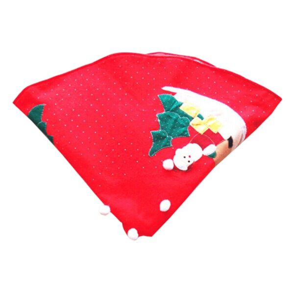 Covoras pentru bradul de Craciun Flippy, lana, rosu/verde, 100 cm - imagine 4