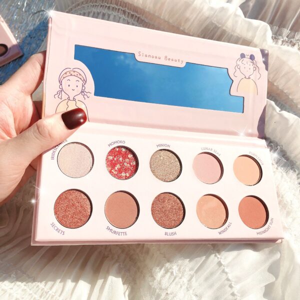 Paleta de farduri Sianoau cu 10 de culori sidefate , Flippy - imagine 4