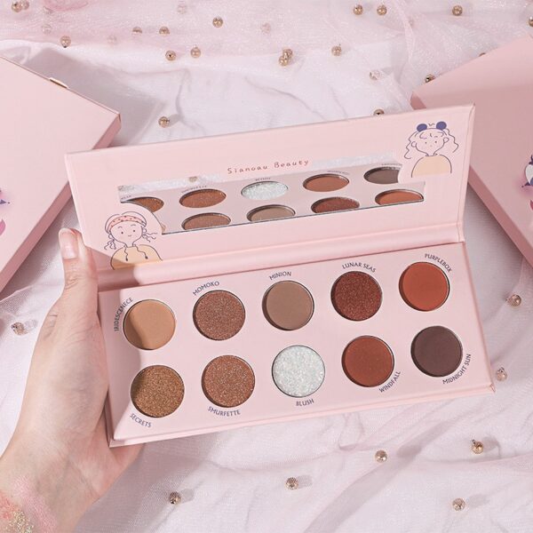 Paleta de farduri Sianoau cu 10 de culori pigmentate,  Flippy - imagine 2