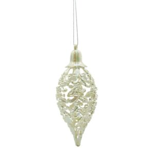 Glob de Craciun, Perlat, in forma de Con de brad, 6 cm x 15 cm, Plastic, Flippy