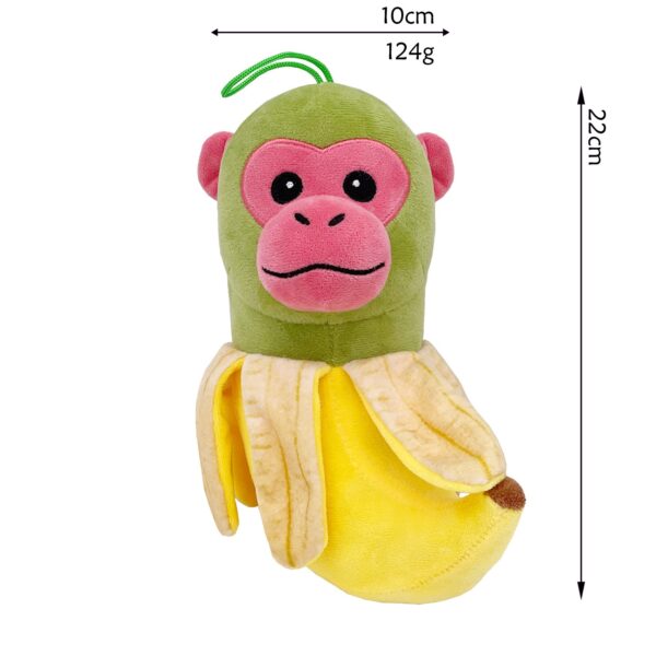 Jucarie Moale de Plus Italian Brainrot, Flippy, cu Agatatoare, Model MaimutaÂ Banana Chimpanzini Bananini, Jucarie Moale pentru Copii, 22 x 10 cm, Verde Galben - imagine 2
