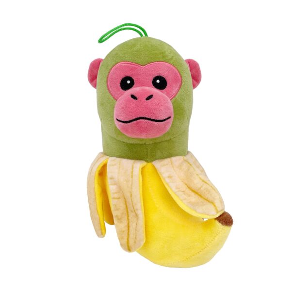 Jucarie Moale de Plus Italian Brainrot, Flippy, cu Agatatoare, Model MaimutaÂ Banana Chimpanzini Bananini, Jucarie Moale pentru Copii, 22 x 10 cm, Verde Galben