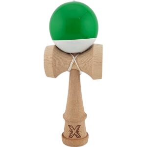 Jucarie Kendama X Originala, Profesionala, Flippy, Super Sticky din Lemn, 18 cm, pentru Copii si Adulti, Verde inchis/Alb