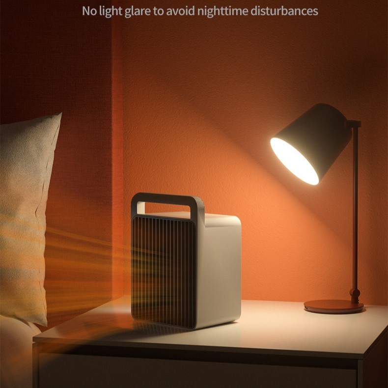 Mini Aeroterma, Flippy, Mini Radiator Electric, Putere 900 W, Buton cu 2 Trepte de Temperatura, Inchidere Automata, cu Maner de Prindere, 15x10.3x21 cm, Alb/ Negru - imagine 3