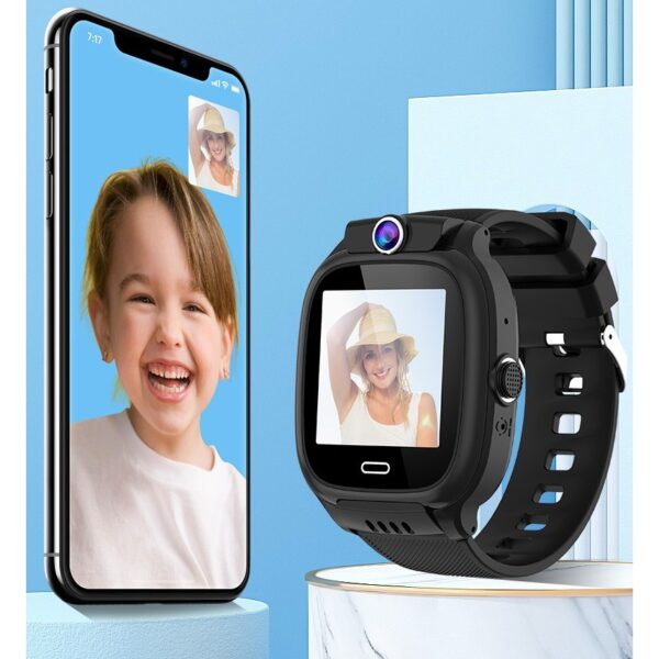 Ceas Smartwatch Flippy, Pentru Copii, Model Y36, cu Functie Telefon, 4G, Localizare LBS, Istoric Traseu, Monitorizare Spion, Apel Video, Rezistent la Apa, Negru - imagine 4