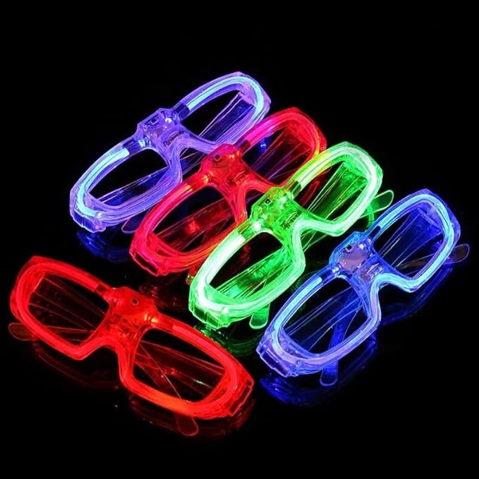 Ochelari de Petrecere cu LED, Flippy, Model Neon, din Plastic, 3 Moduri de Iluminat, Marime Universala, Multicolor - imagine 3