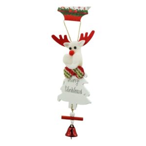 Ornament de brad ren, Flippy, alb, lemn, 20 cm